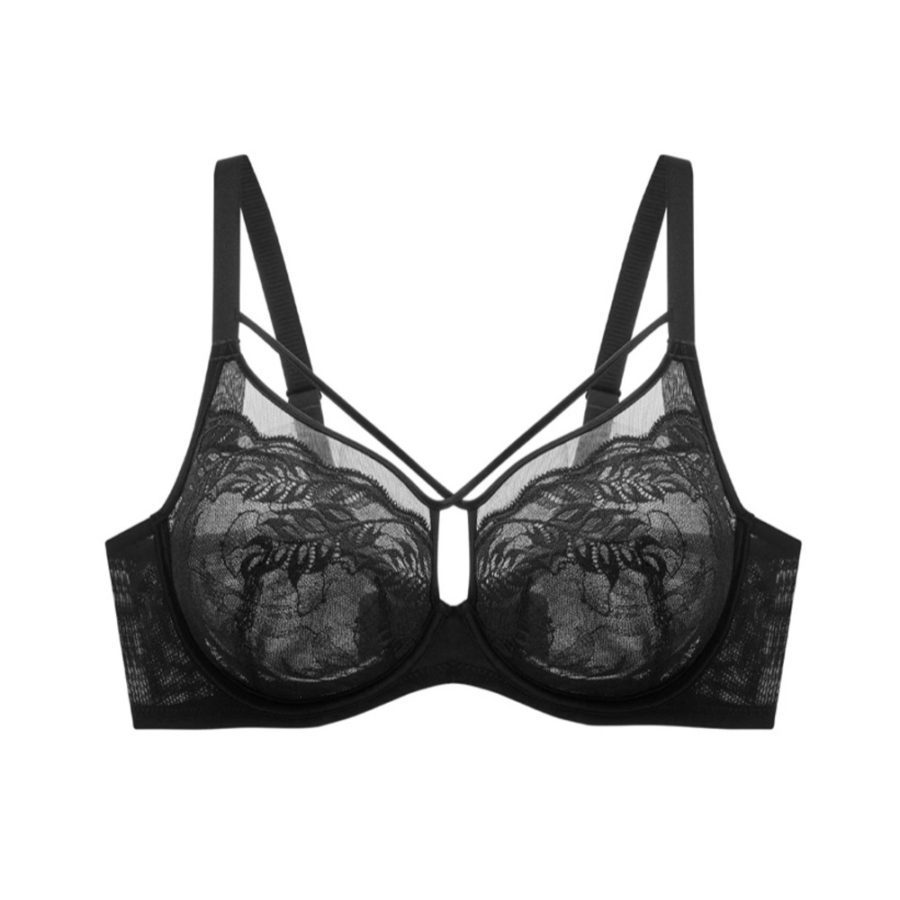 Gemma FlexWire Strappy Unpadded Bra, Black- 40H.   NWT